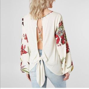 Floral tie back blouse